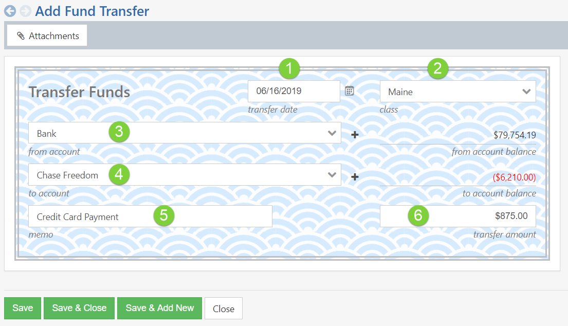 Example of Adding a Fund Transfer