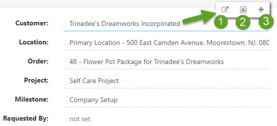 Hover options for customer field