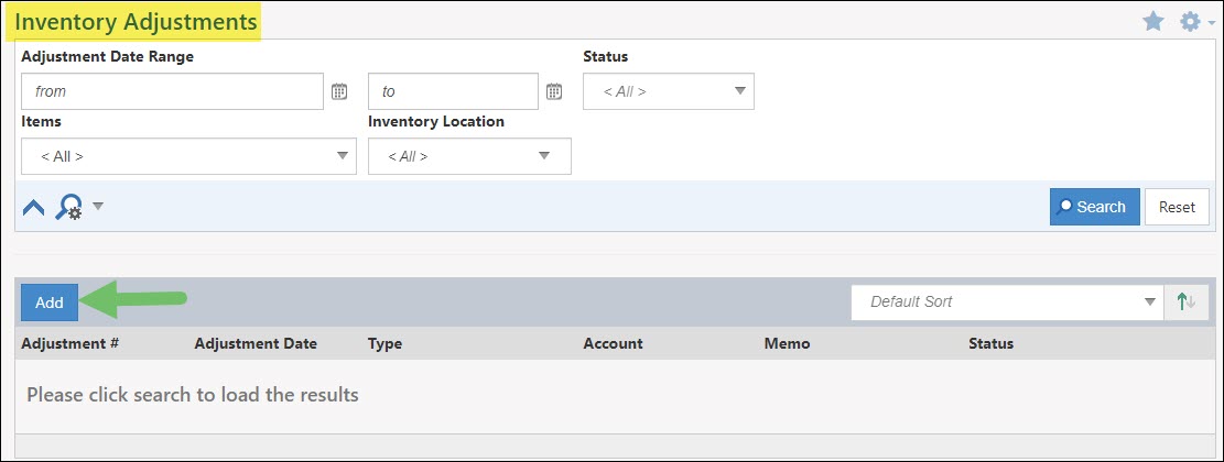 add inventory adjustment