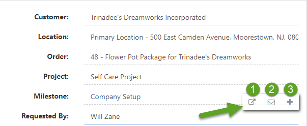 Available hover options for 'requested by' field
