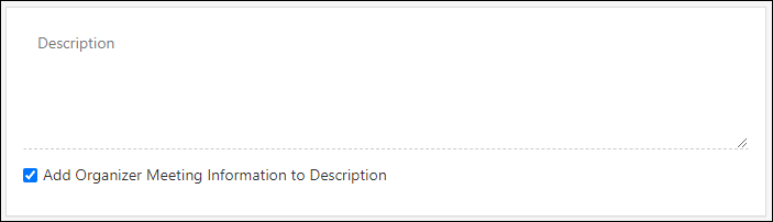 Add Appointment Description Box with option to add Organizer's meeting info