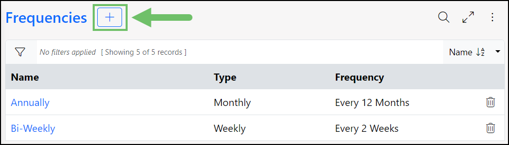 Example of How to Add a New Frequency