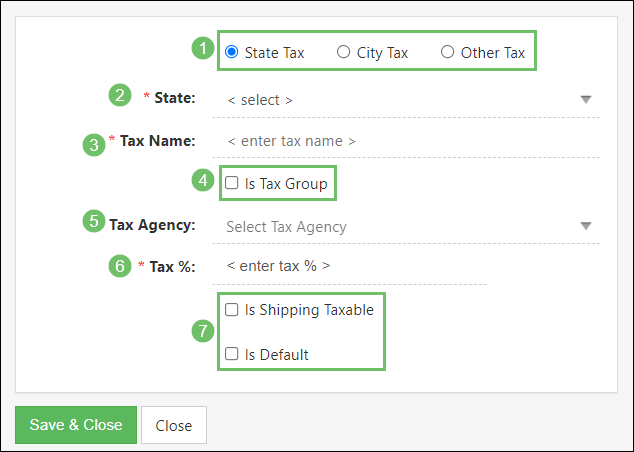 Add Tax Agency Settings for State, City, or other tax