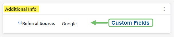Example of the Additional Info Custom Field Widget on the Contact Dashboard