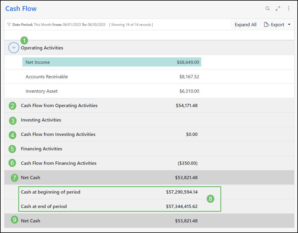 Cash Flow Report