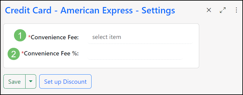 Image of the Payment Method - Settings page withing Striven