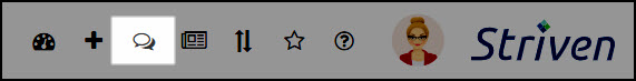 Image of the Striven Menu Bar, highlighting the Discussions Icon