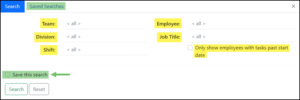 Employee Search on the Dispatch Tasks page