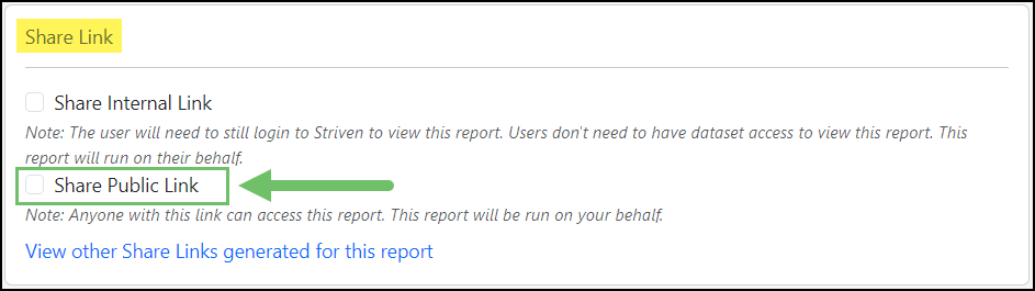 Image of the Share Public Link Option