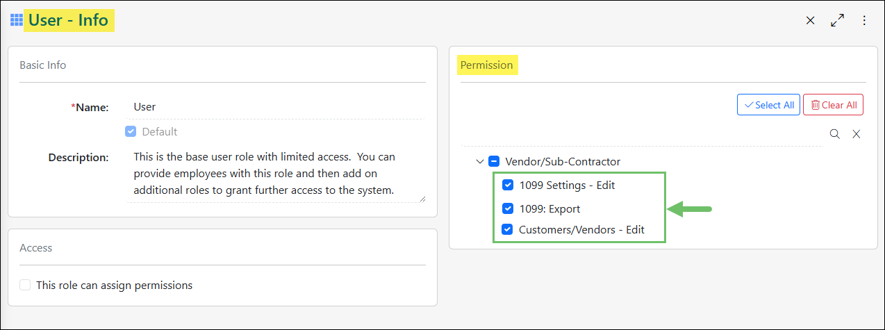 1099 Related Permissions