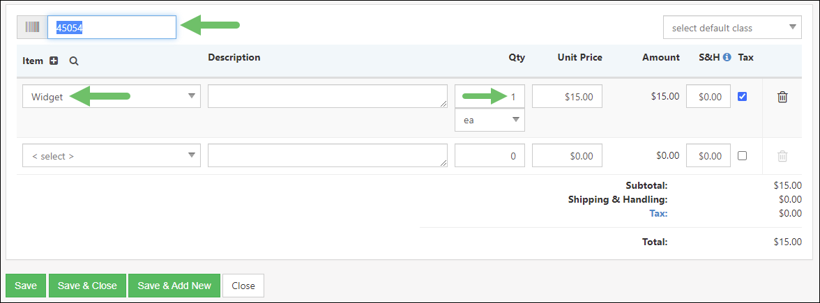 Adding Items to a Transaction Using Barcodes.