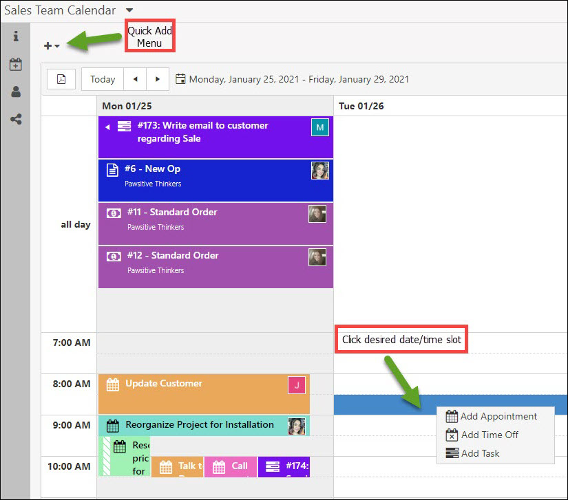 Adding a Calendar Event