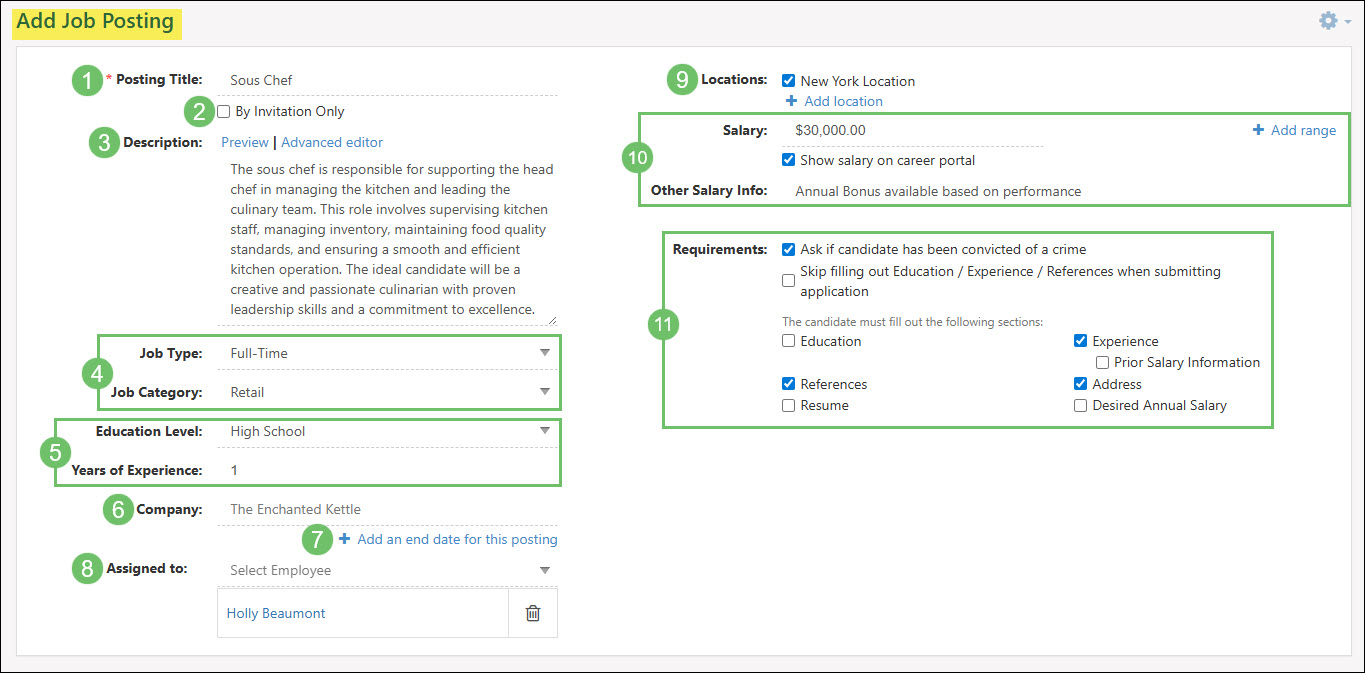 Adding a Job Posting