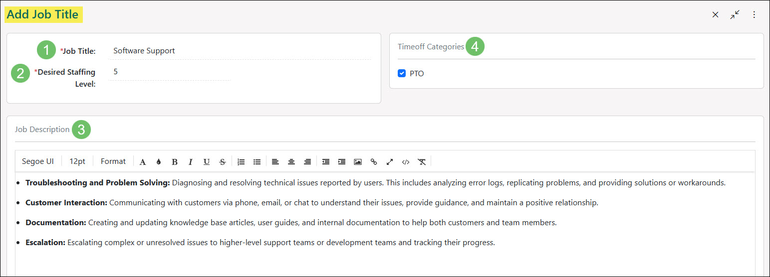 Adding a Job Title