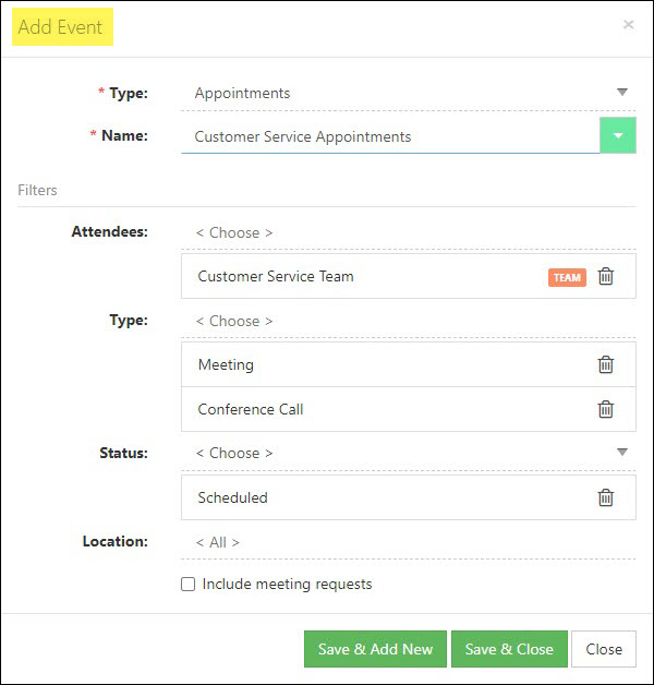 Adding an Appointment Event Type