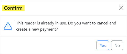 The Confirmation Warning that the Reader is Already in Use