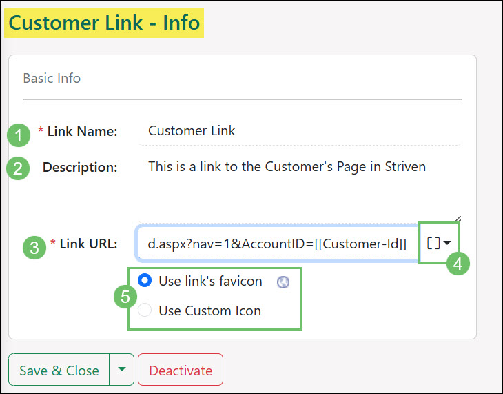 Creating a Project Integrated Link