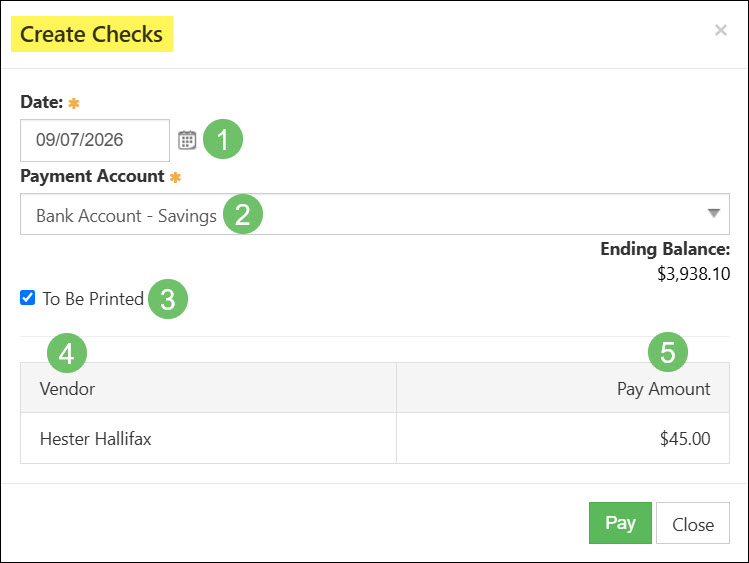 Creating an Expense Check