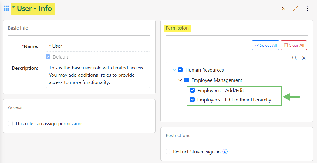 Employee Hourly Rate and Cost Permissions