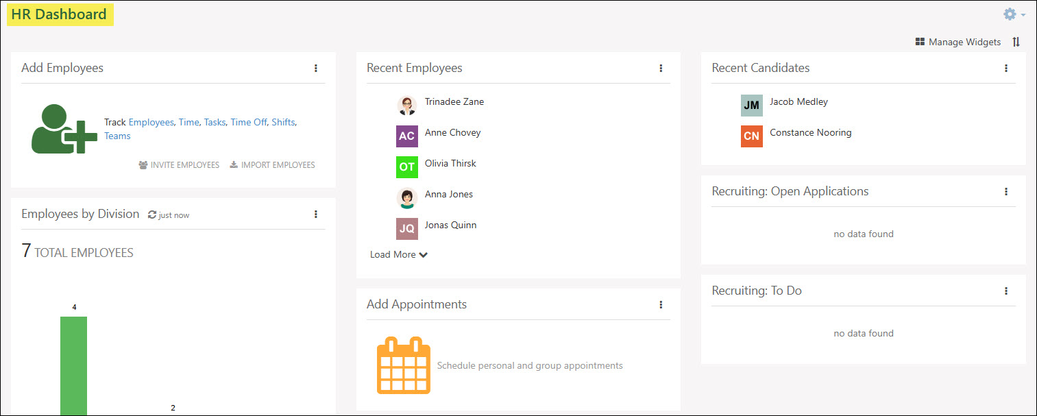 Employees/HR Dashboard