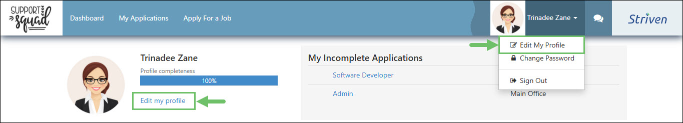 How to Access the Candidate Profile from the Dashboard