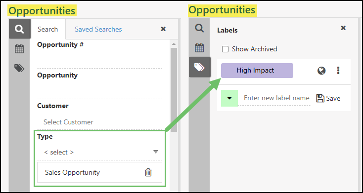 A Public Label from the Opportunity Follow-Up View