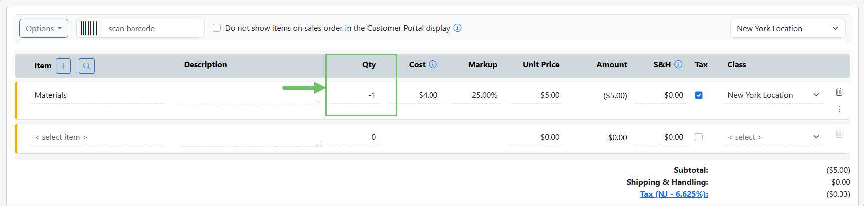 Removing an Item using a Change Order