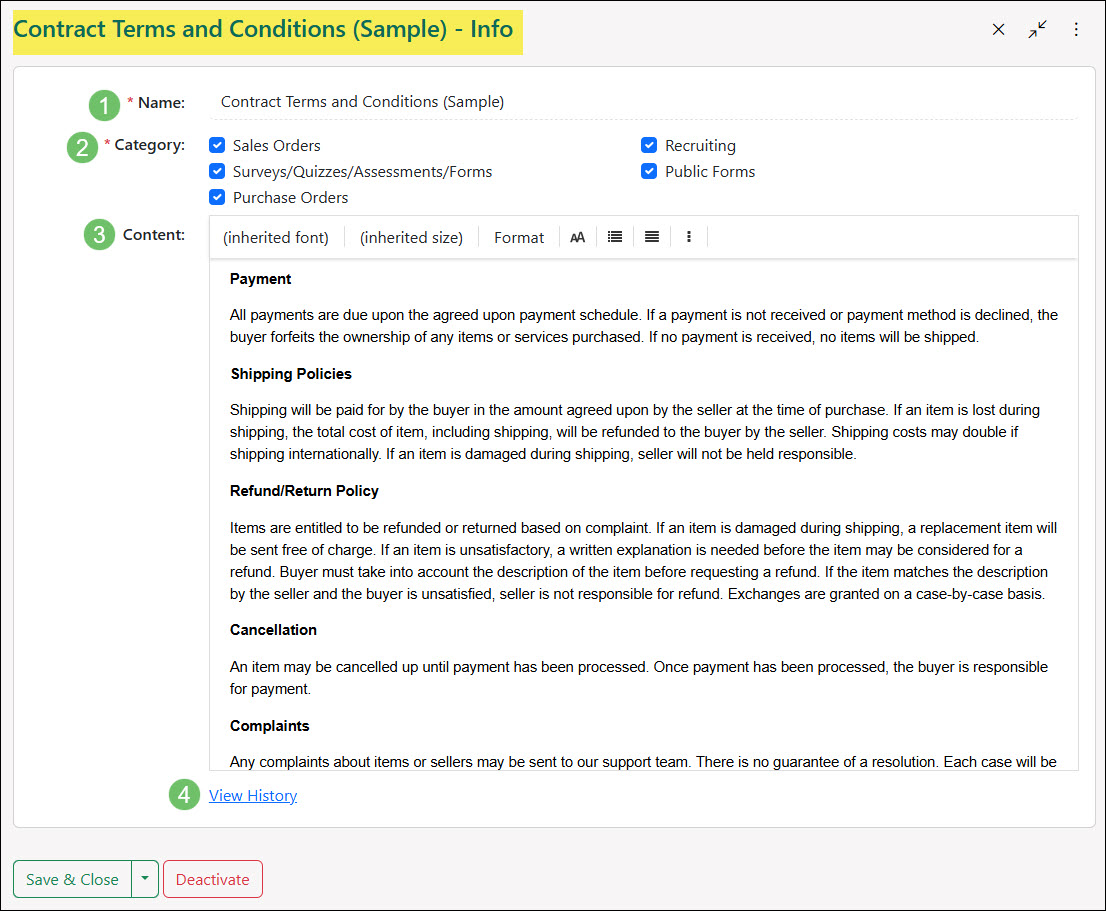 Terms & Conditions for Purchase Orders