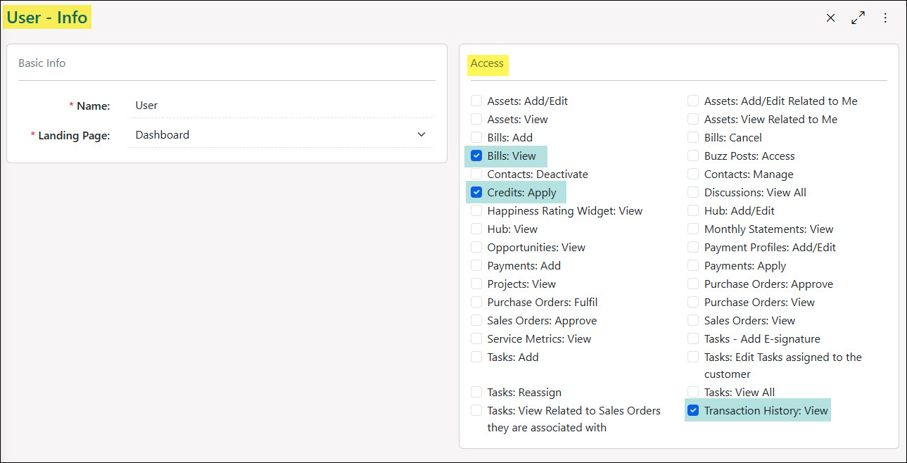 Transaction Related Permissions in the Vendor Portal