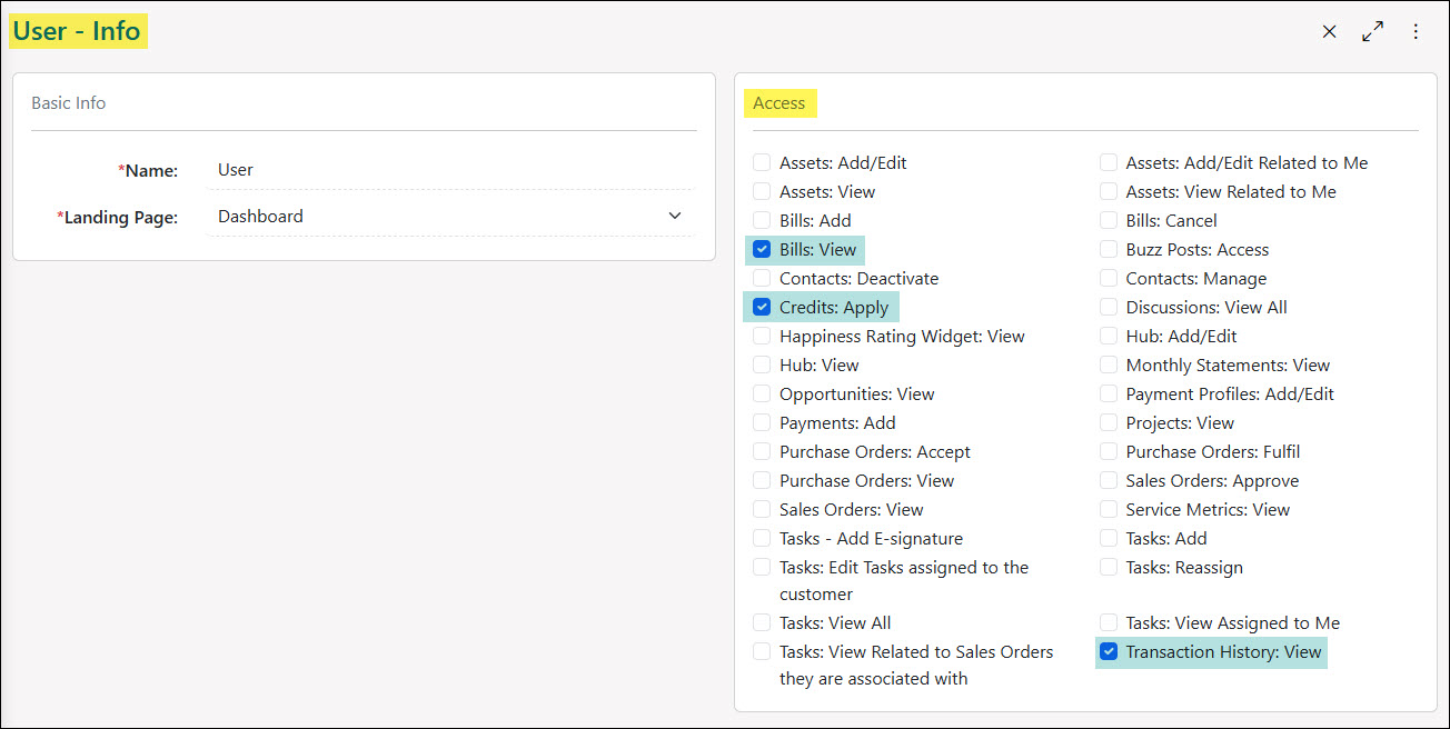 Transaction Related Permissions in the Vendor Portal