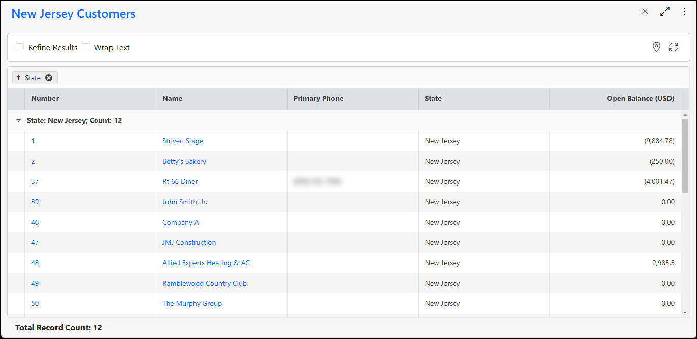 New Jersey Addresses results from the Report Builder that is accessible by internal users.