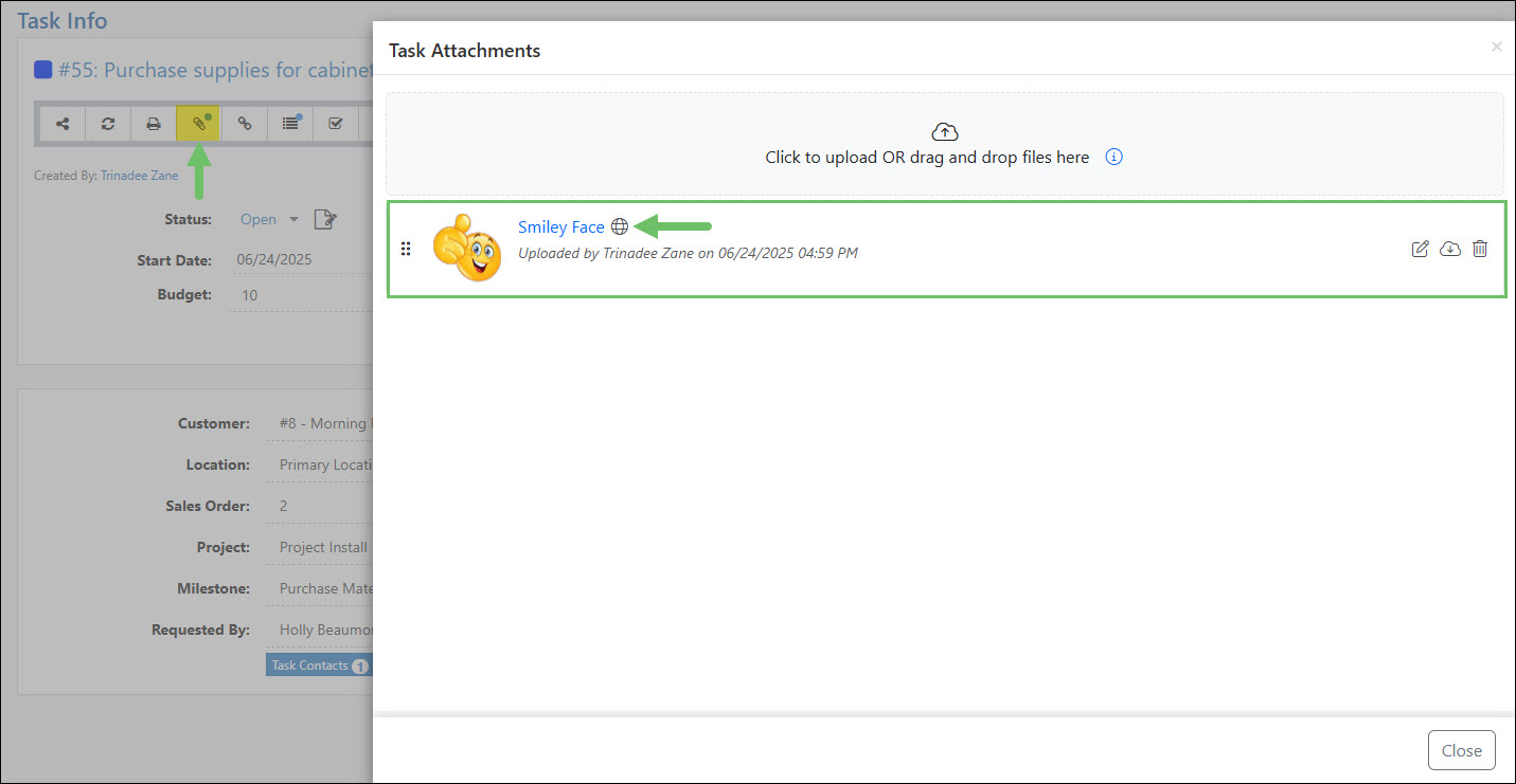 Where to Find Task Attachments
