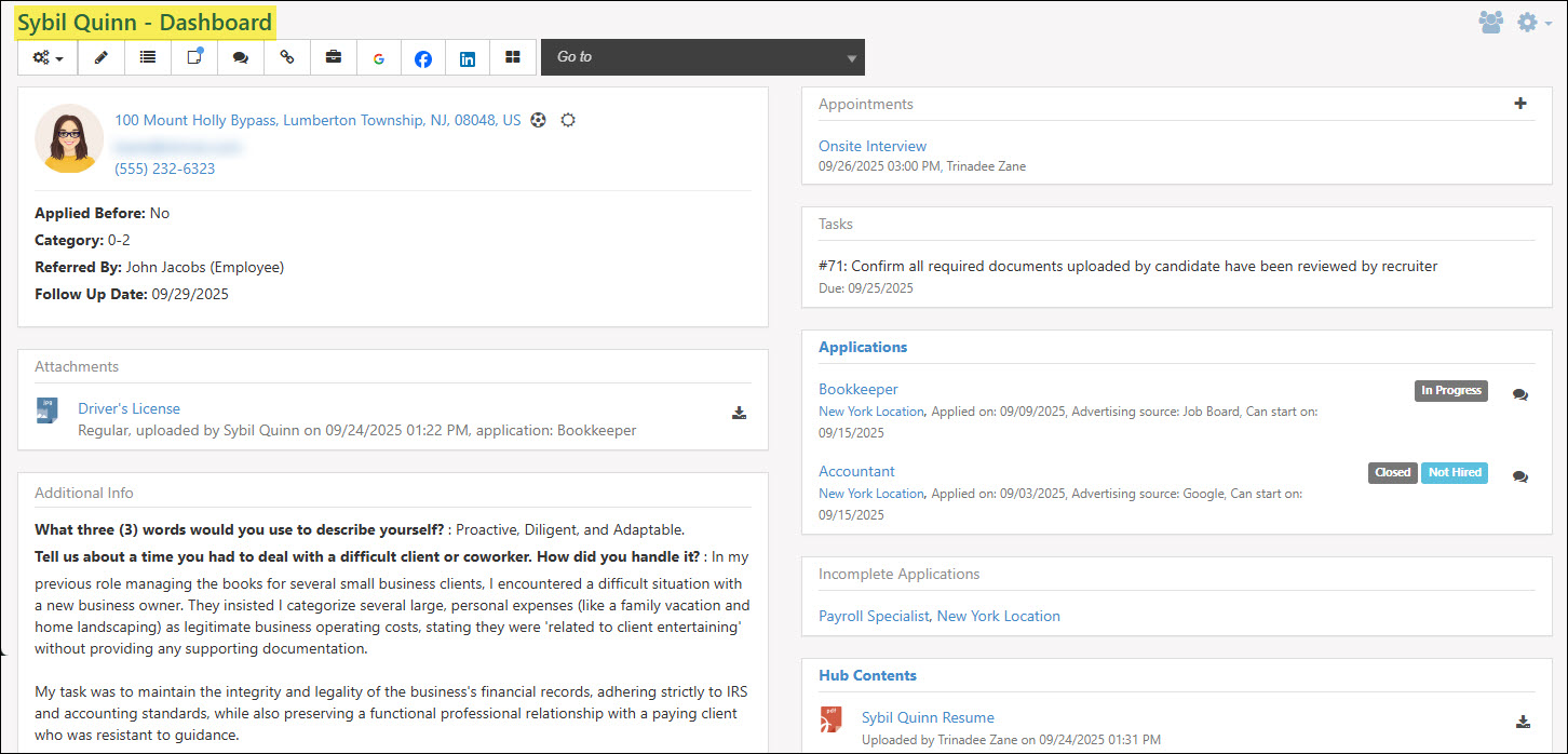 A Candidate’s Dashboard