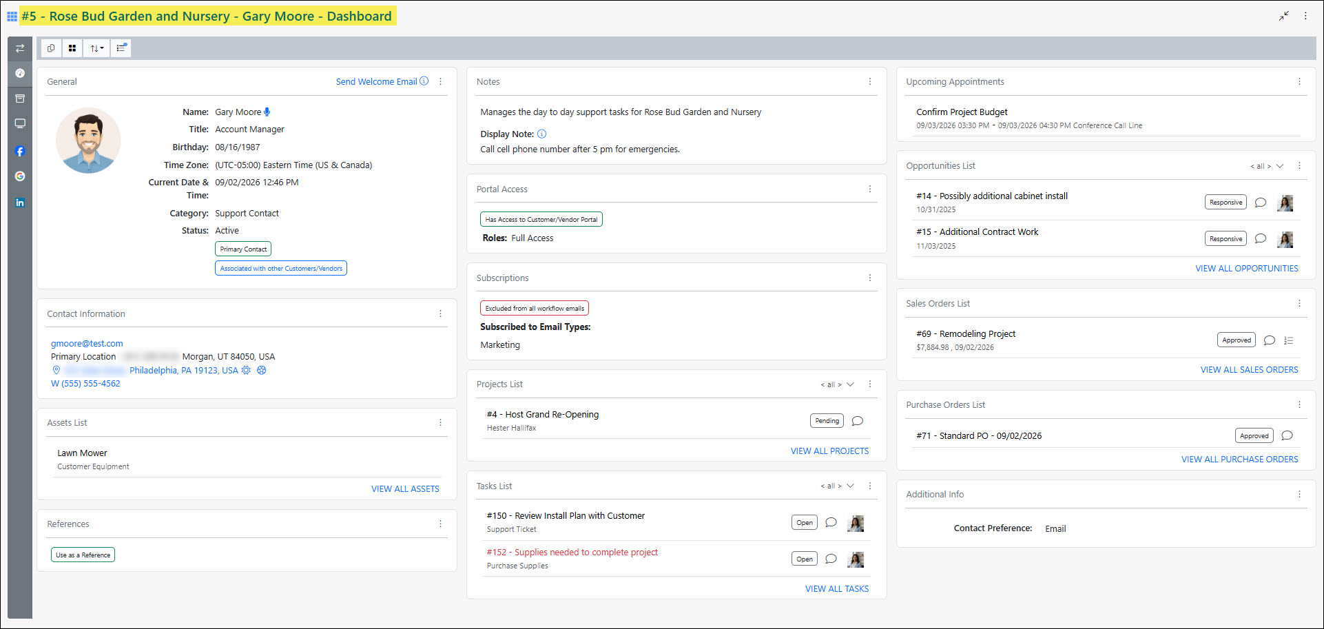 A Customer and Vendor Contact Dashboard