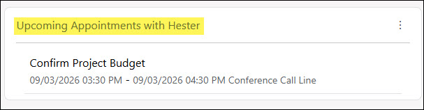 A Customized Upcoming Appointments Widget on the Contact Dashboard