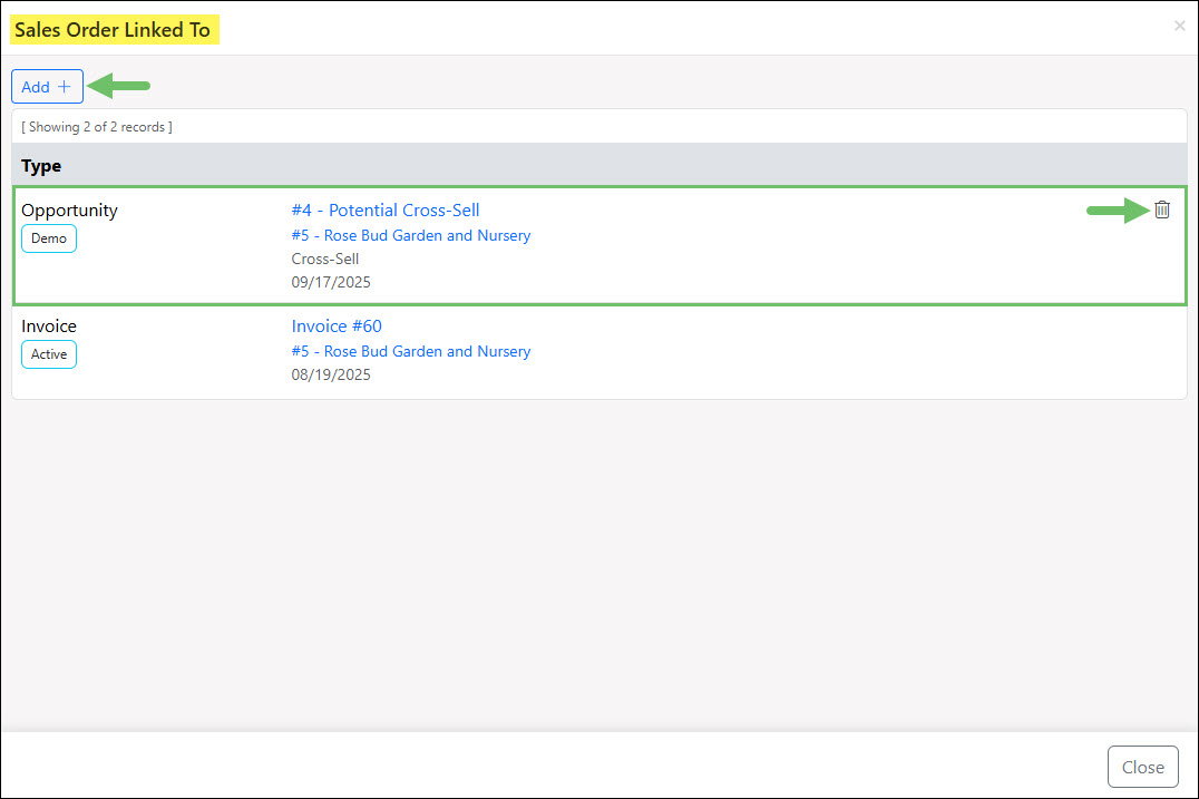 A Manually Related Entity to a Sales Order
