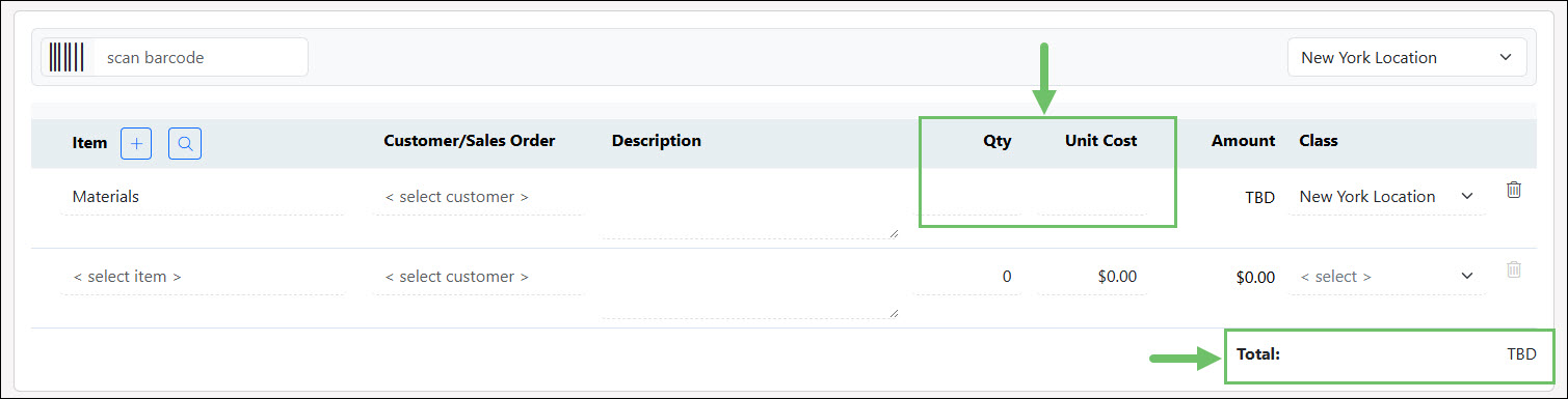 A TBD Item Cost on a Contract Managed Purchase Order