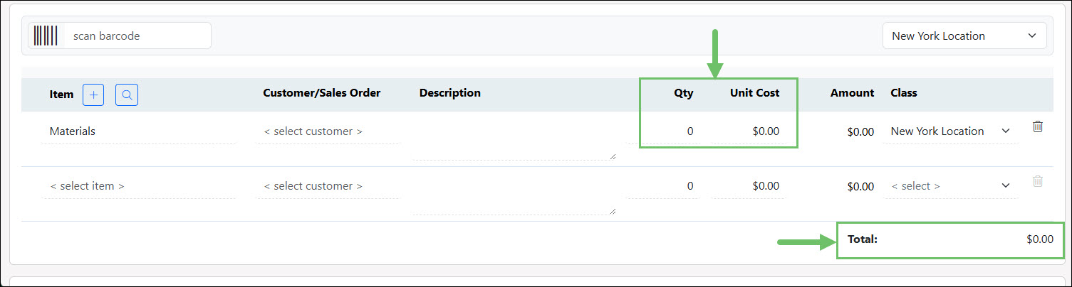 A Zero Cost Item on a Contract Managed Purchase Order