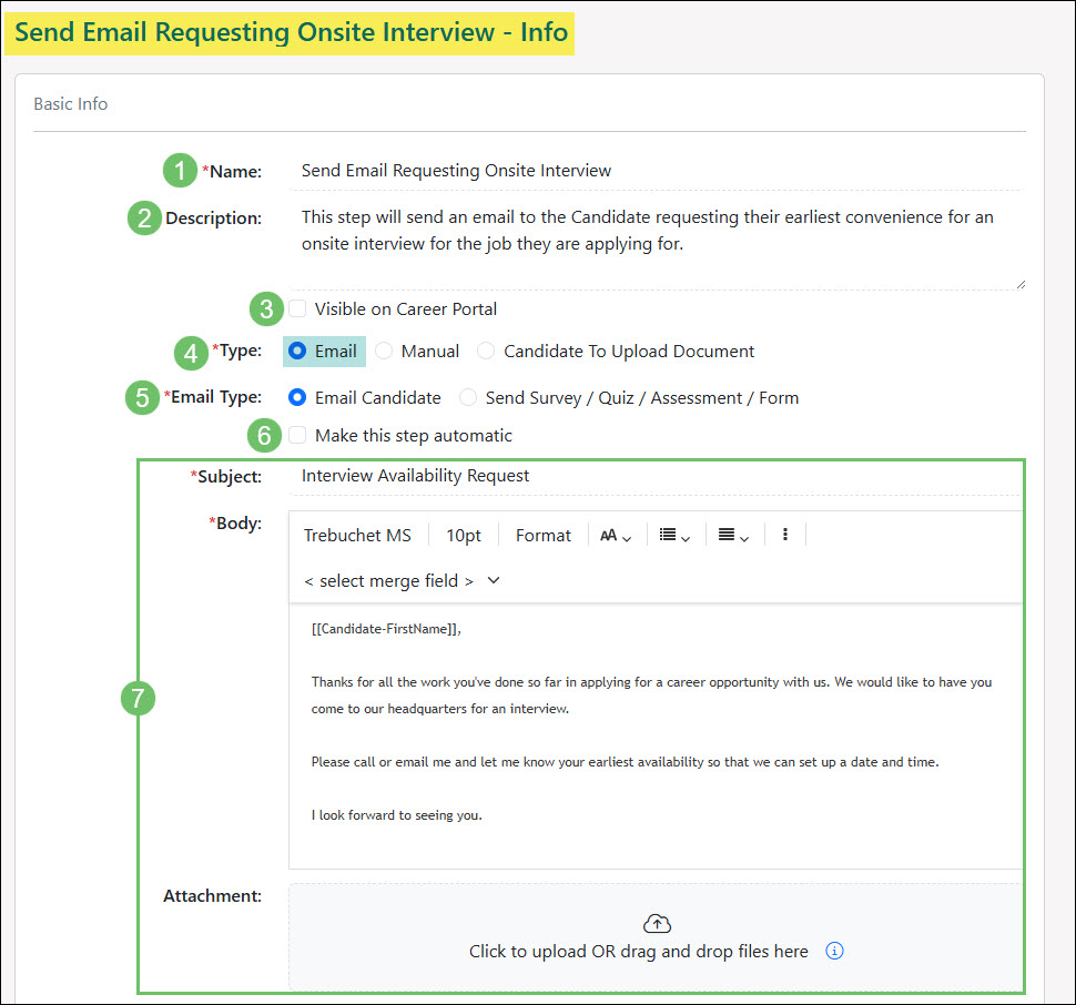 An Email Type Recruiting Step for the Recruiting Step Library