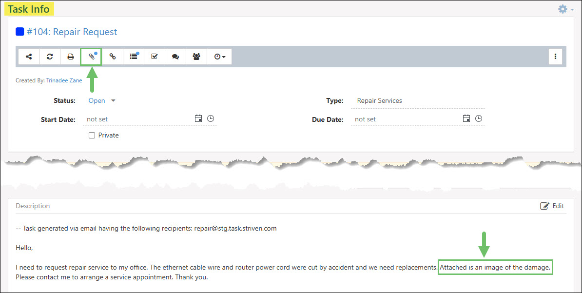 An Email to Task with Attachments Included