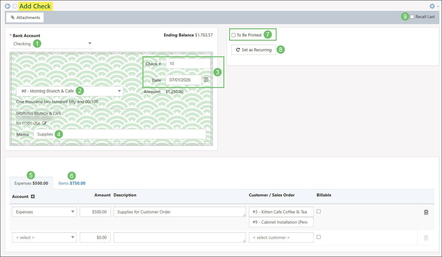 The Add Check Page