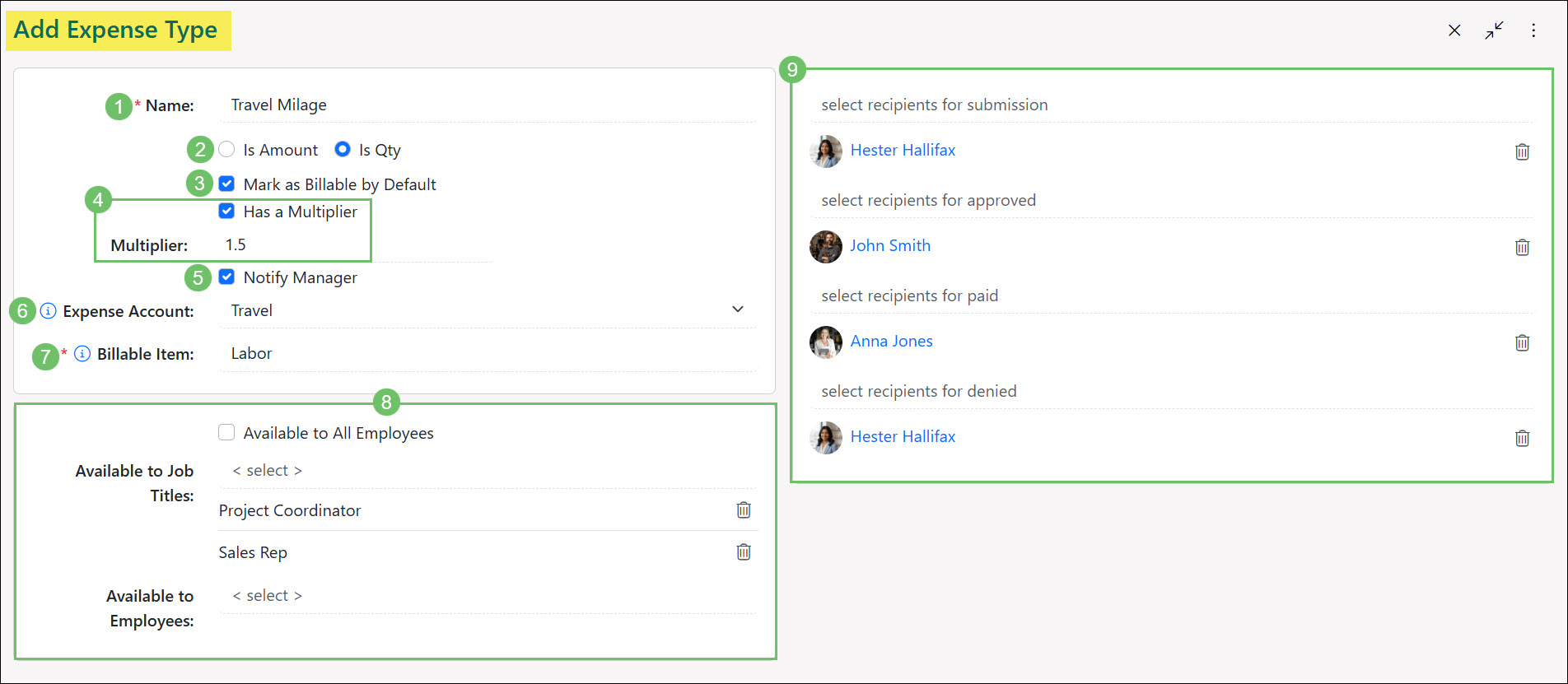 The Add Expense Type Page