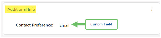 The Additional Info Custom Field Widget on the Contact Dashboard