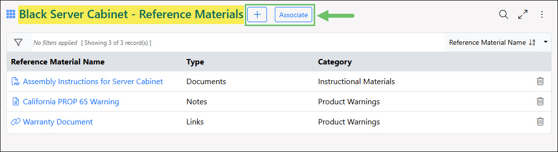 The Associate or Add Options