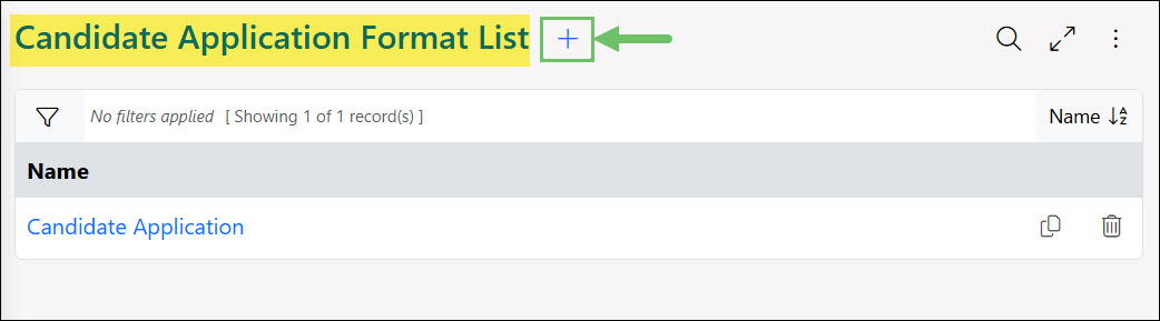 The Candidate Application Format List