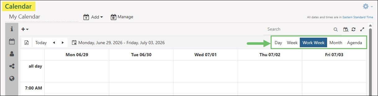 The Different Calendar View Options