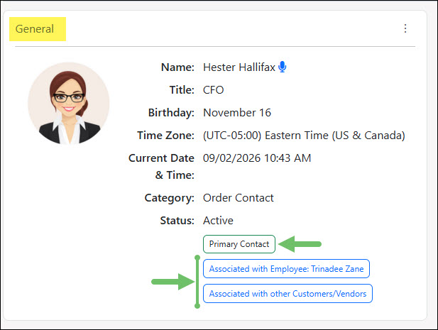 The General Widget on the Contact Dashboard