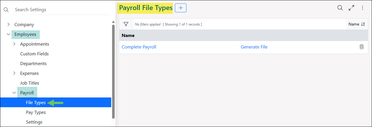 The Payroll File Types List