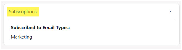The Subscriptions Widget on the Contact Dashboard