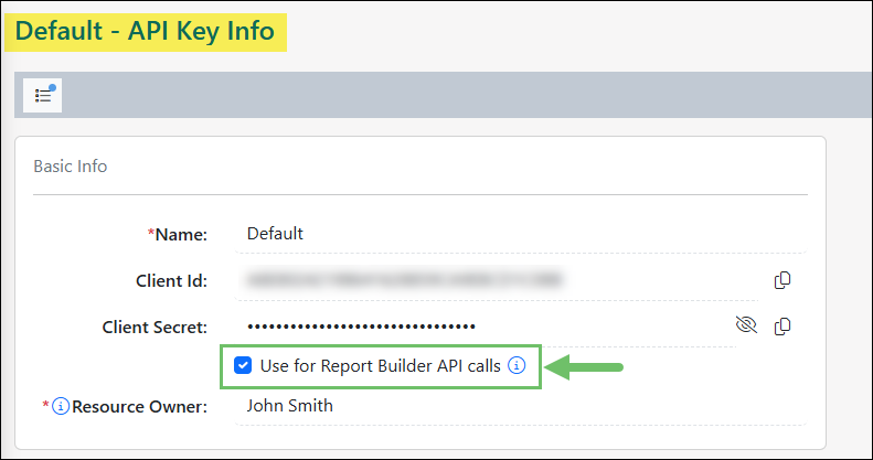 The Use for Report Builder API Calls Option